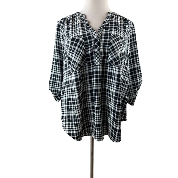 Torrid Harper Studio Crepe de Chine Pullover 3/4 Sleeve Blouse Plus Size 2 2X - Picture 11 of 12